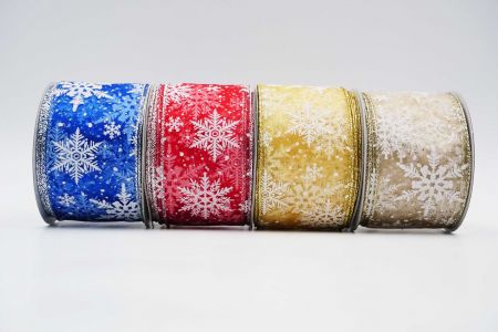 Glitter Snowflakes Wired Ribbon - Glitter Snowflakes Wired Ribbon